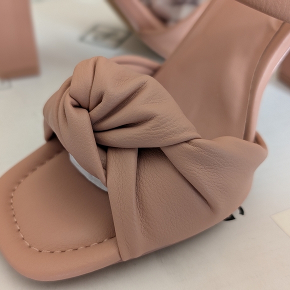 CALL IT SPRING - twisted knot square toe, block heel - RHIA sandals in pink - Picture 6 of 10